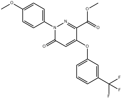 METHYL 1-(4-METHOXYPHENYL)-6-OXO-4-[3-(TRIFLUOROMETHYL)PHENOXY]-1,6-DIHYDRO-3-PYRIDAZINECARBOXYLATE Struktur