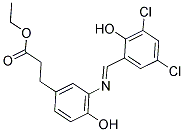 ETHYL 3-(3-[(3,5-DICHLORO-2-HYDROXYBENZYLIDENE)AMINO]-4-HYDROXYPHENYL)PROPANOATE Struktur