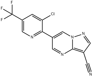 6-[3-CHLORO-5-(TRIFLUOROMETHYL)-2-PYRIDINYL]PYRAZOLO[1,5-A]PYRIMIDINE-3-CARBONITRILE Struktur