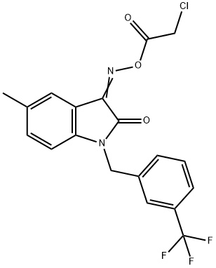 3-([(2-CHLOROACETYL)OXY]IMINO)-5-METHYL-1-[3-(TRIFLUOROMETHYL)BENZYL]-1,3-DIHYDRO-2H-INDOL-2-ONE Struktur