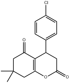 4-(4-CHLOROPHENYL)-7,7-DIMETHYL-4,6,7,8-TETRAHYDRO-2H-CHROMENE-2,5(3H)-DIONE Struktur