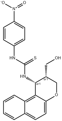 N-[2-(HYDROXYMETHYL)-2,3-DIHYDRO-1H-BENZO[F]CHROMEN-1-YL]-N'-(4-NITROPHENYL)THIOUREA Struktur