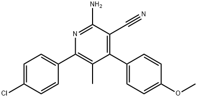 2-AMINO-6-(4-CHLOROPHENYL)-4-(4-METHOXYPHENYL)-5-METHYLNICOTINONITRILE Struktur