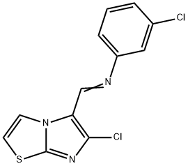 3-CHLORO-N-[(6-CHLOROIMIDAZO[2,1-B][1,3]THIAZOL-5-YL)METHYLENE]ANILINE Struktur