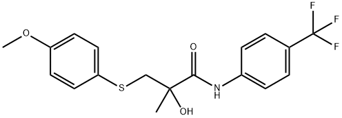 2-HYDROXY-3-[(4-METHOXYPHENYL)SULFANYL]-2-METHYL-N-[4-(TRIFLUOROMETHYL)PHENYL]PROPANAMIDE Struktur