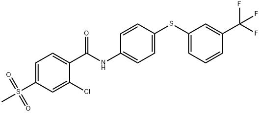 2-CHLORO-4-(METHYLSULFONYL)-N-(4-([3-(TRIFLUOROMETHYL)PHENYL]SULFANYL)PHENYL)BENZENECARBOXAMIDE Struktur