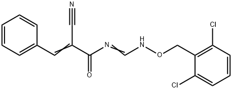 2-CYANO-N-(([(2,6-DICHLOROBENZYL)OXY]IMINO)METHYL)-3-PHENYLACRYLAMIDE Struktur