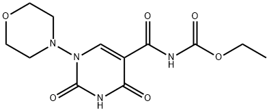 ETHYL N-[(1-MORPHOLINO-2,4-DIOXO-1,2,3,4-TETRAHYDRO-5-PYRIMIDINYL)CARBONYL]CARBAMATE Struktur