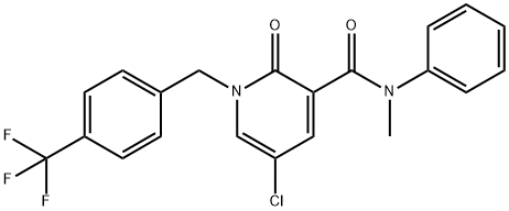 5-CHLORO-N-METHYL-2-OXO-N-PHENYL-1-[4-(TRIFLUOROMETHYL)BENZYL]-1,2-DIHYDRO-3-PYRIDINECARBOXAMIDE Struktur