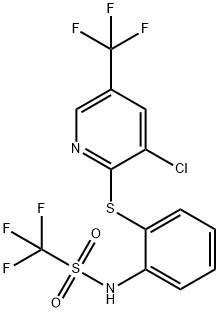 N-(2-([3-CHLORO-5-(TRIFLUOROMETHYL)-2-PYRIDINYL]SULFANYL)PHENYL)(TRIFLUORO)METHANESULFONAMIDE Struktur