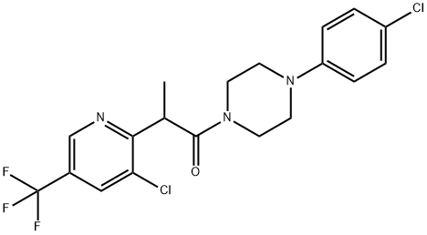 1-[4-(4-CHLOROPHENYL)PIPERAZINO]-2-[3-CHLORO-5-(TRIFLUOROMETHYL)-2-PYRIDINYL]-1-PROPANONE Struktur