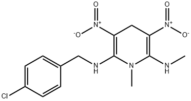 N-(4-CHLOROBENZYL)-N-[1-METHYL-6-(METHYLAMINO)-3,5-DINITRO-1,4-DIHYDRO-2-PYRIDINYL]AMINE Struktur