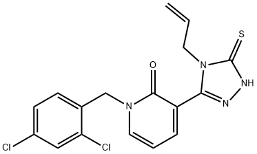 3-(4-ALLYL-5-SULFANYL-4H-1,2,4-TRIAZOL-3-YL)-1-(2,4-DICHLOROBENZYL)-2(1H)-PYRIDINONE Struktur