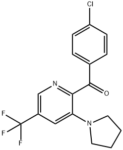 (4-CHLOROPHENYL)[3-(1-PYRROLIDINYL)-5-(TRIFLUOROMETHYL)-2-PYRIDINYL]METHANONE Struktur