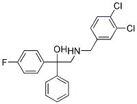 2-[(3,4-DICHLOROBENZYL)AMINO]-1-(4-FLUOROPHENYL)-1-PHENYL-1-ETHANOL Struktur