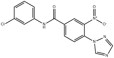 N-(3-CHLOROPHENYL)-3-NITRO-4-(1H-1,2,4-TRIAZOL-1-YL)BENZENECARBOXAMIDE Struktur