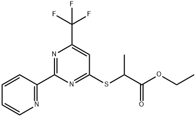 ETHYL 2-([2-(2-PYRIDINYL)-6-(TRIFLUOROMETHYL)-4-PYRIMIDINYL]SULFANYL)PROPANOATE Struktur