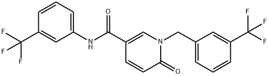 6-OXO-1-[3-(TRIFLUOROMETHYL)BENZYL]-N-[3-(TRIFLUOROMETHYL)PHENYL]-1,6-DIHYDRO-3-PYRIDINECARBOXAMIDE Struktur