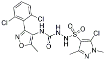 2-[(5-CHLORO-1,3-DIMETHYL-1H-PYRAZOL-4-YL)SULFONYL]-N-[3-(2,6-DICHLOROPHENYL)-5-METHYLISOXAZOL-4-YL]HYDRAZINE-1-CARBOXAMIDE Struktur