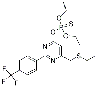 O,O-DIETHYL O-(6-[(ETHYLTHIO)METHYL]-2-[4-(TRIFLUOROMETHYL)PHENYL]PYRIMIDIN-4-YL) PHOSPHOTHIOATE Struktur