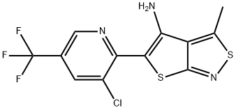 5-[3-CHLORO-5-(TRIFLUOROMETHYL)-2-PYRIDINYL]-3-METHYLTHIENO[2,3-C]ISOTHIAZOL-4-AMINE Struktur