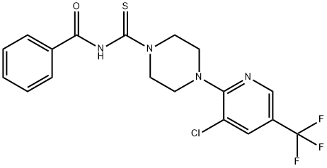 N-((4-[3-CHLORO-5-(TRIFLUOROMETHYL)-2-PYRIDINYL]PIPERAZINO)CARBOTHIOYL)BENZENECARBOXAMIDE Struktur