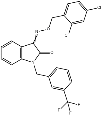 1-[3-(TRIFLUOROMETHYL)BENZYL]-1H-INDOLE-2,3-DIONE 3-[O-(2,4-DICHLOROBENZYL)OXIME] Struktur