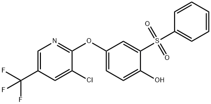 4-([3-CHLORO-5-(TRIFLUOROMETHYL)-2-PYRIDINYL]OXY)-2-(PHENYLSULFONYL)BENZENOL Struktur