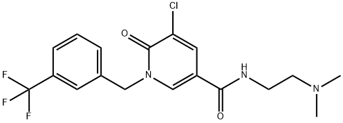 5-CHLORO-N-[2-(DIMETHYLAMINO)ETHYL]-6-OXO-1-[3-(TRIFLUOROMETHYL)BENZYL]-1,6-DIHYDRO-3-PYRIDINECARBOXAMIDE Struktur