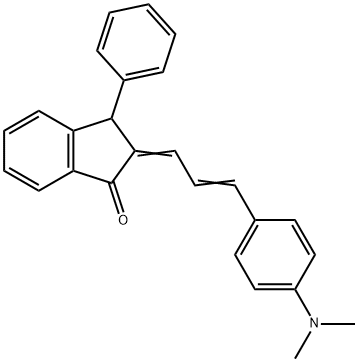 2-(3-[4-(DIMETHYLAMINO)PHENYL]-2-PROPENYLIDENE)-3-PHENYL-1-INDANONE Struktur