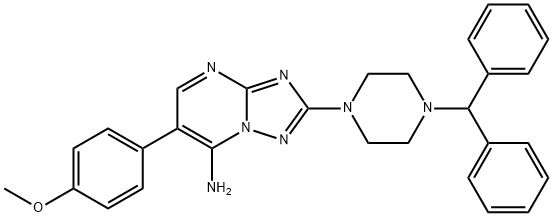 2-(4-BENZHYDRYLPIPERAZINO)-6-(4-METHOXYPHENYL)[1,2,4]TRIAZOLO[1,5-A]PYRIMIDIN-7-AMINE Struktur