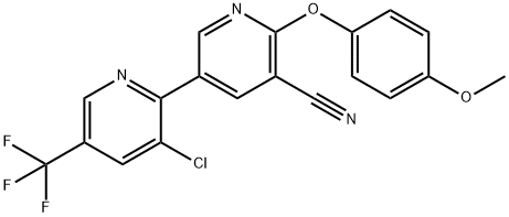 2-(4-METHOXYPHENOXY)-3-CYANO-5-(3-CHLORO-5-TRIFLUOROMETHYL-2-PYRIDYL)PYRIDINE Struktur