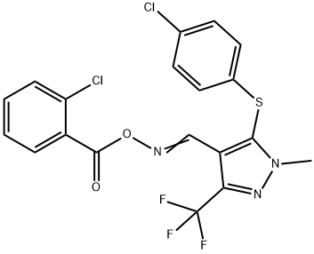 4-(([(2-CHLOROBENZOYL)OXY]IMINO)METHYL)-5-[(4-CHLOROPHENYL)SULFANYL]-1-METHYL-3-(TRIFLUOROMETHYL)-1H-PYRAZOLE Struktur