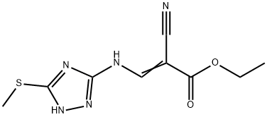 ETHYL 2-NITRILO-3-((4-METHYLTHIO(5H-2,3,5-TRIAZOLYL))AMINO)PROP-2-ENOATE Struktur