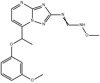 N'-METHOXY-N-(7-[1-(3-METHOXYPHENOXY)ETHYL][1,2,4]TRIAZOLO[1,5-A]PYRIMIDIN-2-YL)IMINOFORMAMIDE Struktur