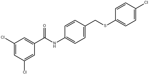 3,5-DICHLORO-N-(4-([(4-CHLOROPHENYL)SULFANYL]METHYL)PHENYL)BENZENECARBOXAMIDE Struktur