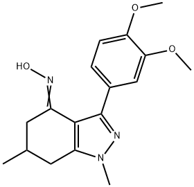 3-(3,4-DIMETHOXYPHENYL)-4-(HYDROXYIMINO)-1,6-DIMETHYL-5,6,7-TRIHYDRO1H-INDAZOLE Struktur