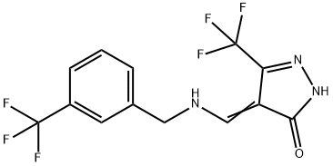 5-(TRIFLUOROMETHYL)-4-(([3-(TRIFLUOROMETHYL)BENZYL]AMINO)METHYLENE)-2,4-DIHYDRO-3H-PYRAZOL-3-ONE Struktur