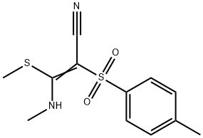 3-(METHYLAMINO)-2-((4-METHYLPHENYL)SULFONYL)-3-METHYLTHIOPROP-2-ENENITRILE Struktur