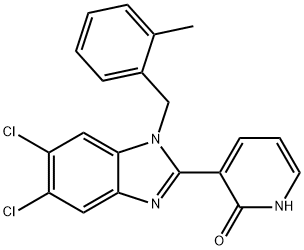 3-[5,6-DICHLORO-1-(2-METHYLBENZYL)-1H-1,3-BENZIMIDAZOL-2-YL]-2(1H)-PYRIDINONE Struktur