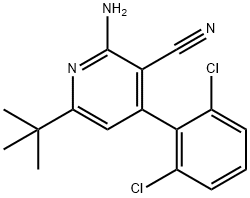 2-AMINO-6-(TERT-BUTYL)-4-(2,6-DICHLOROPHENYL)NICOTINONITRILE Struktur