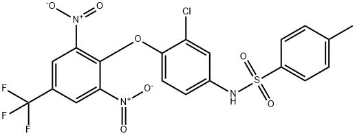 N-(3-CHLORO-4-[2,6-DINITRO-4-(TRIFLUOROMETHYL)PHENOXY]PHENYL)-4-METHYLBENZENESULFONAMIDE Struktur