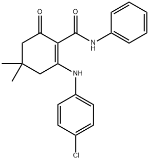 (6-((4-CHLOROPHENYL)AMINO)-4,4-DIMETHYL-2-OXOCYCLOHEX-1-ENYL)-N-BENZAMIDE Struktur