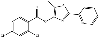 5-METHYL-2-(2-PYRIDINYL)-1,3-THIAZOL-4-YL 2,4-DICHLOROBENZENECARBOXYLATE Struktur