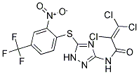 N1-(5-([2-NITRO-4-(TRIFLUOROMETHYL)PHENYL]THIO)-1H-1,2,4-TRIAZOL-3-YL)-2,3,3-TRICHLOROACRYLAMIDE Struktur