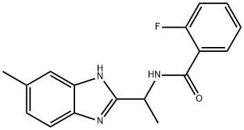 2-FLUORO-N-[1-(5-METHYL-1H-1,3-BENZIMIDAZOL-2-YL)ETHYL]BENZENECARBOXAMIDE Struktur