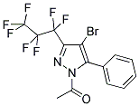 1-ACETYL-4-BROMO-3(5)-(HEPTAFLUOROPROPYL)-5(3)-PHENYLPYRAZOLE Struktur