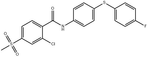 2-CHLORO-N-(4-[(4-FLUOROPHENYL)SULFANYL]PHENYL)-4-(METHYLSULFONYL)BENZENECARBOXAMIDE Struktur