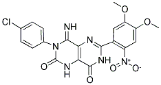 6-(4,5-DIMETHOXY-2-NITROPHENYL)-3-(4-CHLOROPHENYL)-4-IMINO-1,3,7-TRIHYDRO-5,7-DIAZAQUINAZOLINE-2,8-DIONE Struktur