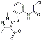 N1-(2-[(1,3-DIMETHYL-4-NITRO-1H-PYRAZOL-5-YL)THIO]PHENYL)-2-CHLOROACETAMIDE Struktur